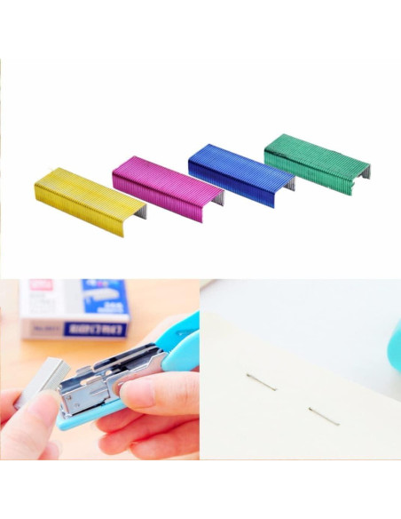 800 Mini Grapas de Color Sluswallow 24x6mm Oficina Manualidades