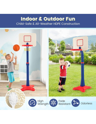 Aro de Baloncesto Ajustable Costzon para Niños 63-85 cm