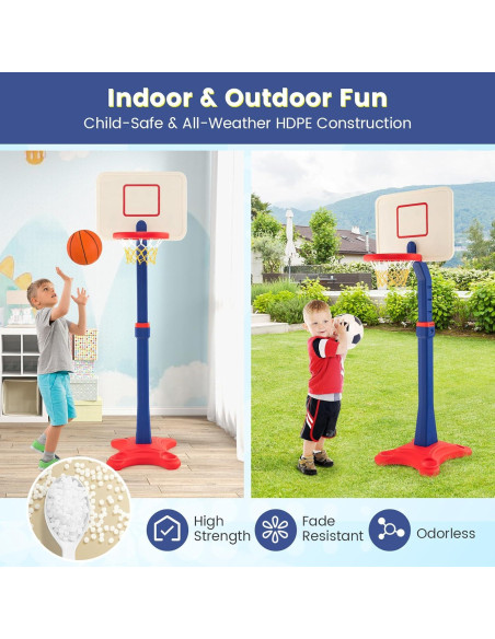 Aro de Baloncesto Ajustable Costzon para Niños 63-85 cm