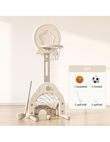 Aro de Baloncesto Ajustable Deer COCO para Niños 1-3 Años