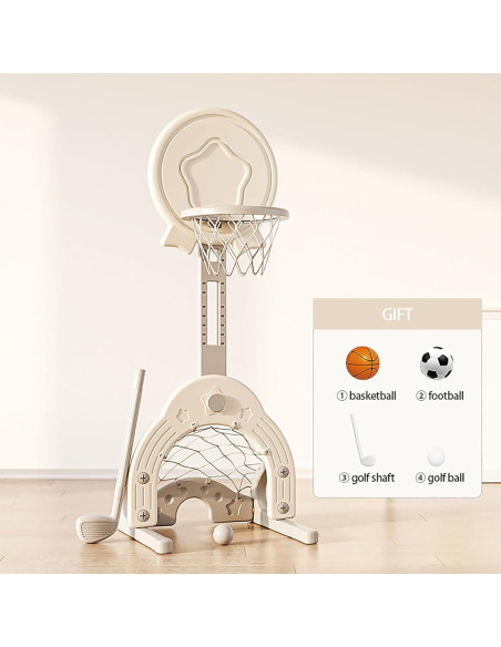 Aro de Baloncesto Ajustable Deer COCO para Niños 1-3 Años