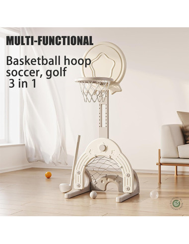 Aro de Baloncesto Ajustable Deer COCO para Niños 1-3 Años