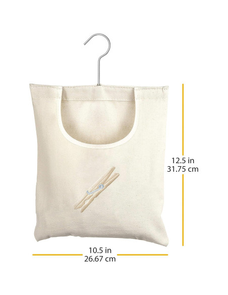 Bolsa de Pinzas de Ropa de Lona Whitmor - 200 Pinzas