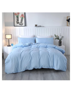 Funda de Edredón Reina SDIII Azul Claro Microfibra 3 Piezas