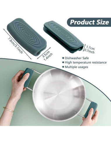 2 Fundas de Mango de Silicona BangBoom Antideslizantes Gris