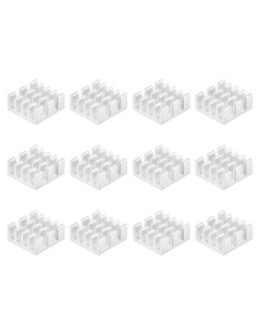 Disipador de Calor Autoadhesivo Aluminio uxcell 11x11x5mm 12 Pcs