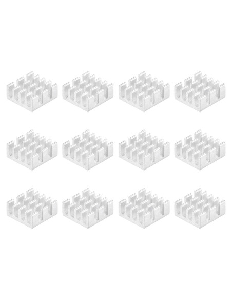 Disipador de Calor Autoadhesivo Aluminio uxcell 11x11x5mm 12 Pcs