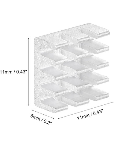 Disipador de Calor Autoadhesivo Aluminio uxcell 11x11x5mm 12 Pcs
