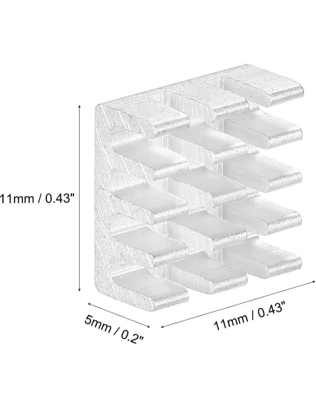 Disipador de Calor Autoadhesivo Aluminio uxcell 11x11x5mm 12 Pcs