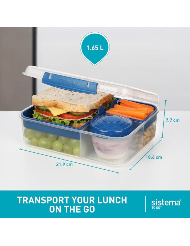 Bento Box Cubes Sistema 1.25 L Mediano Verde Menta y Azul