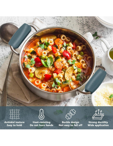 2 Fundas de Mango de Silicona BangBoom Antideslizantes Gris