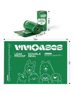 Bolsas para Perros VIVIOASES 240 Unidades Aroma Lavanda 23x33cm 2