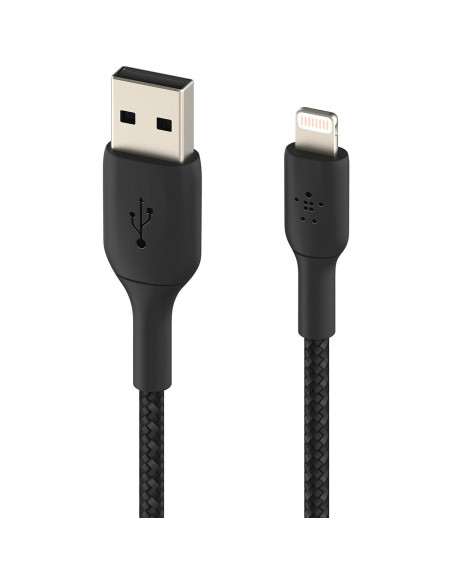 Cable Lightning trenzado Belkin BoostCharge 1M - Negro - MFi