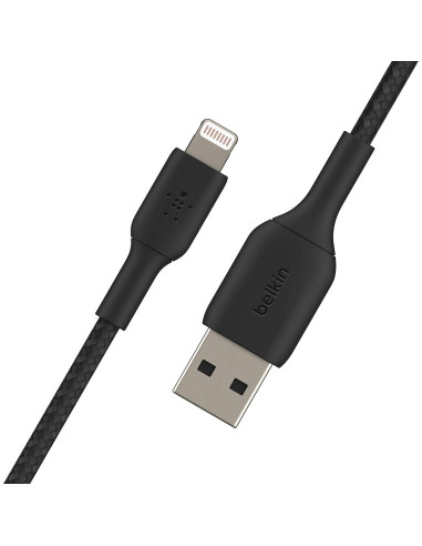 Cable Lightning trenzado Belkin BoostCharge 1M - Negro - MFi