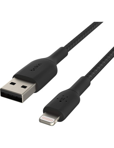 Cable Lightning trenzado Belkin BoostCharge 1M - Negro - MFi