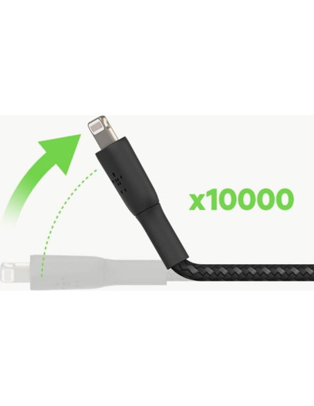 Cable Lightning trenzado Belkin BoostCharge 1M - Negro - MFi