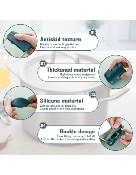 2 Fundas de Mango de Silicona BangBoom Antideslizantes Gris
