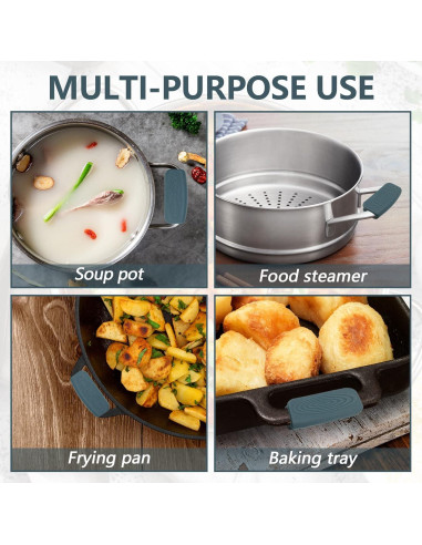 2 Fundas de Mango de Silicona BangBoom Antideslizantes Gris