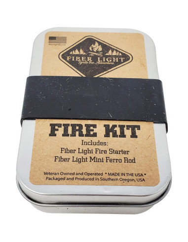 Kit de Fuego Fiber Light Mini - Iniciador de Fuego y Varilla Ferro