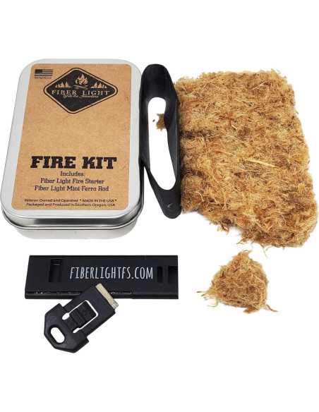 Kit de Fuego Fiber Light Mini - Iniciador de Fuego y Varilla Ferro