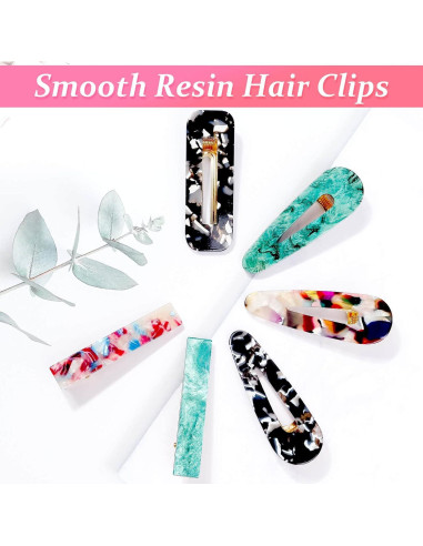 30 Pinzas de Resina Acrílica Cridoz para Cabello con Clips de Perlas