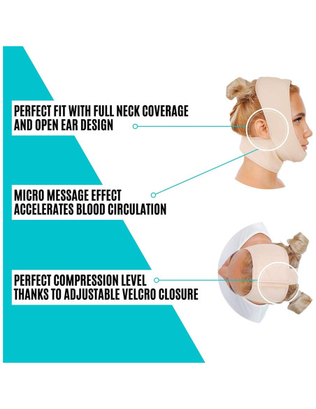 Prenda de Compresión Facial INVERA para Recuperación Postquirúrgica