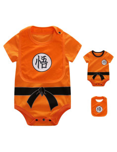 Mono de una pieza para bebé unisex 100% algodón naranja