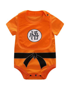 Mono de una pieza para bebé unisex 100% algodón naranja 2