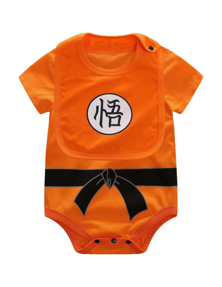 Mono de una pieza para bebé unisex 100% algodón naranja
