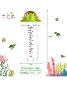 Termómetro de Piscina Flotante Beentiber Grande Fácil Lectura 2