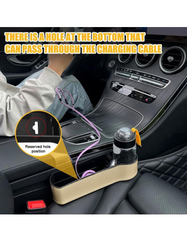 Organizador de Relleno de Espacio entre Asientos Tecledsn Beige