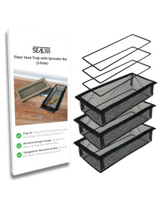 SEAL360 Malla de Ventilación de Piso 2x10" Negra - Paquete de 3