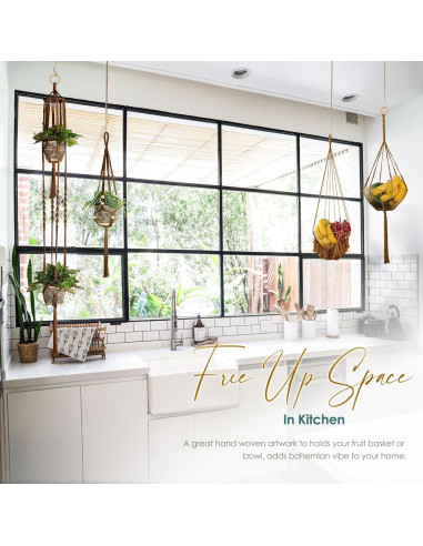 Colgador de Macramé ANROYE para Plantas - Set de 4 - Bohemio