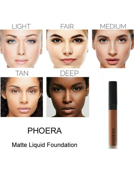 Corrector Líquido PHOERA 20ml Cobertura Completa 101 Claro
