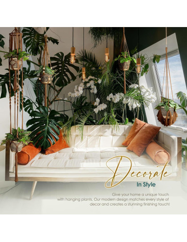 Colgador de Macramé ANROYE para Plantas - Set de 4 - Bohemio