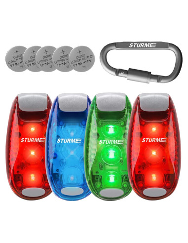 Luces de Seguridad LED STURME 4 Pack con Baterías y Clip