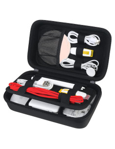 Organizador de Cables BOVKE V14m1 Negro - Estuche Duro 23.1x14.2cm