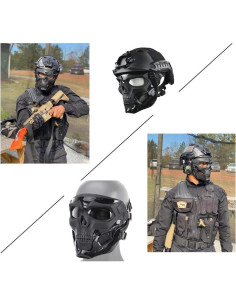 Máscara Táctica Protectora JFFCESTORE con Casco Negro L/XL 2
