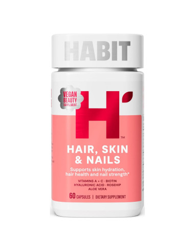 Suplemento Cabello Piel Uñas Habit 60 Cápsulas Vegano Biotina