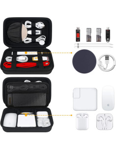 Organizador de Cables BOVKE V14m1 Negro - Estuche Duro 23.1x14.2cm 2