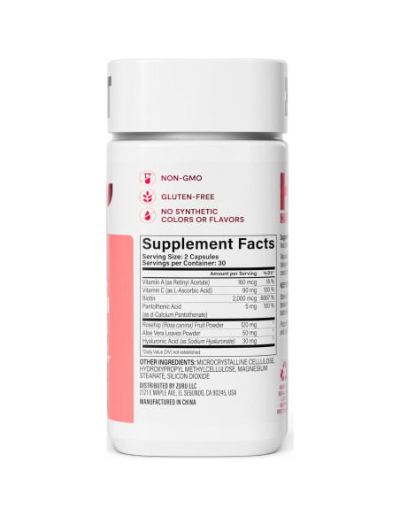 Suplemento Cabello Piel Uñas Habit 60 Cápsulas Vegano Biotina