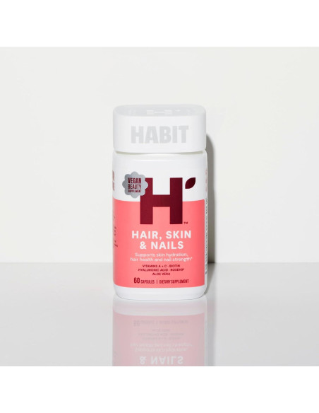 Suplemento Cabello Piel Uñas Habit 60 Cápsulas Vegano Biotina