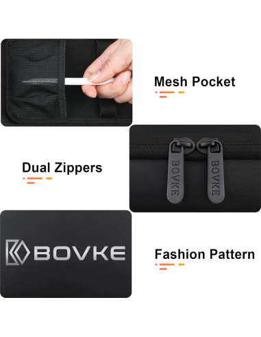Organizador de Cables BOVKE V14m1 Negro - Estuche Duro 23.1x14.2cm