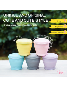 Taza de Viaje Plegable Silicona 173ml Azul zhuzhiloono 2