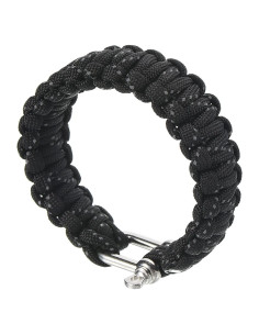 Pulsera de Paracord de Supervivencia PATIKIL Negra 23mm