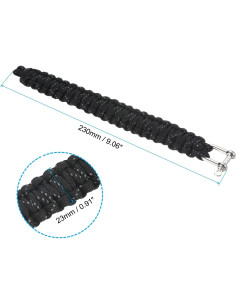 Pulsera de Paracord de Supervivencia PATIKIL Negra 23mm 2