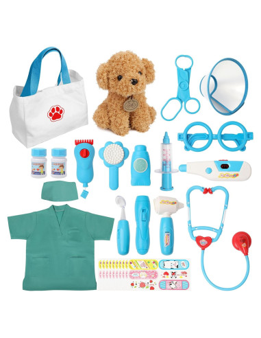 Kit de Doctor Liberry para Niños 28 Piezas Juguete Médico Azul