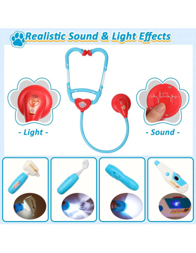 Kit de Doctor Liberry para Niños 28 Piezas Juguete Médico Azul
