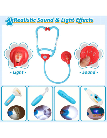 Kit de Doctor Liberry para Niños 28 Piezas Juguete Médico Azul