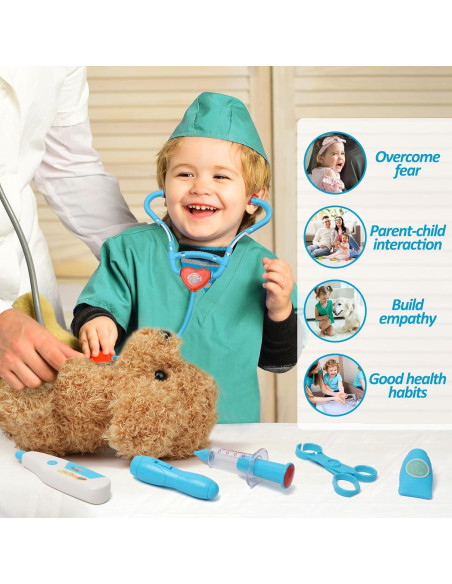 Kit de Doctor Liberry para Niños 28 Piezas Juguete Médico Azul